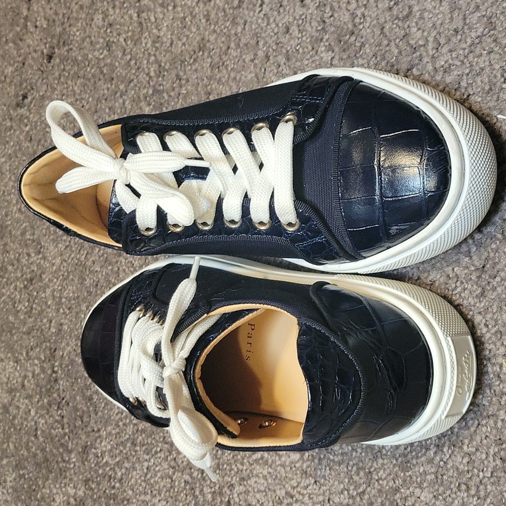 Christian Louboutin Navy/White Sneakers (EUC)